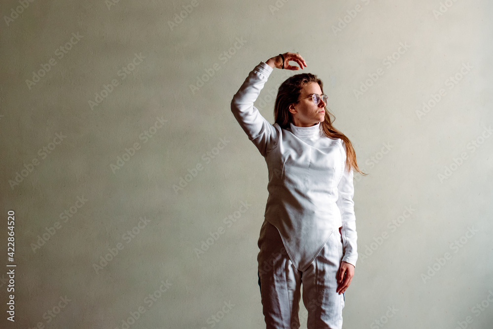 Fototapeta premium Young Girl with Wearing Suit