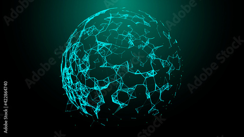 Network connection system.Background with connection dots and lines. Big data vizualization. 3d rendering. 