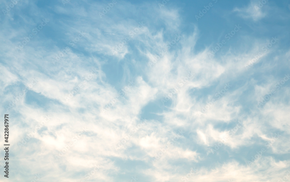 Fototapeta premium The sky is large, bright, beautiful and has white clouds.