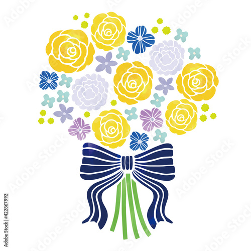 水彩風タッチ　花束