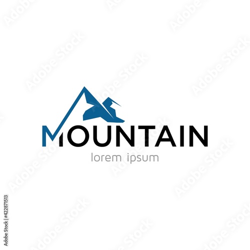 abstract mountain m logo
