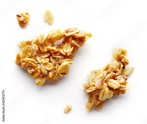 Bild auf Leinwand piece and crumbs of homemade granola