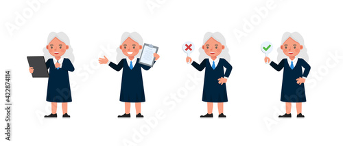 Judge kid girl character vector design. Presentation in various action. no2