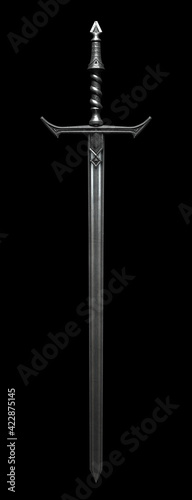 Metal sword on a dark background 