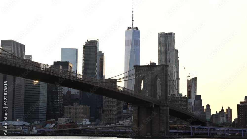 Panorama landmark beautiful cityscape view of Brooklyn bridge, New York City. USA. Panorama landmark beautiful cityscape view of Brooklyn bridge, New York City. USA.