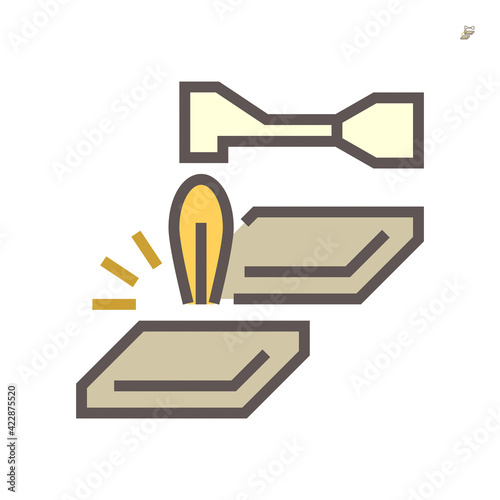 Gas torch vector icon. Welding cutting or fuel-burning equipment tool for welder to blowing fire flame of oxygen, acetylene, propane for industry, metal steel work, metallurgy, construction. 64x64 px.
