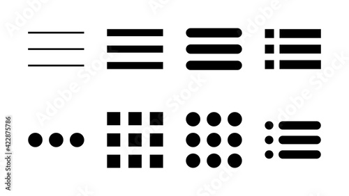 Menu Icon set. web menu icon. hamburger menu symbol