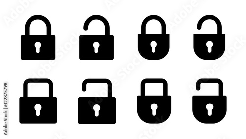 Lock icon set. Padlock icon vector. Encryption icon. Security symbol