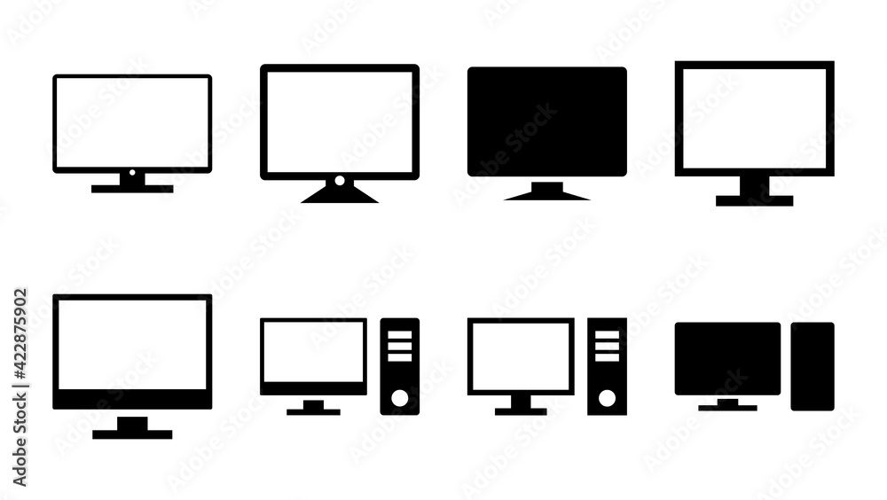Computer icon set. computer monitor icon vector. Computer icon set. computer monitor icon vector.