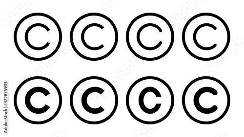 Copyright icon set. copyright symbols