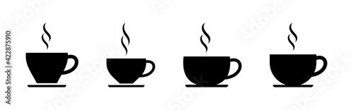 coffee cup icon set. cup a coffee icon vector.