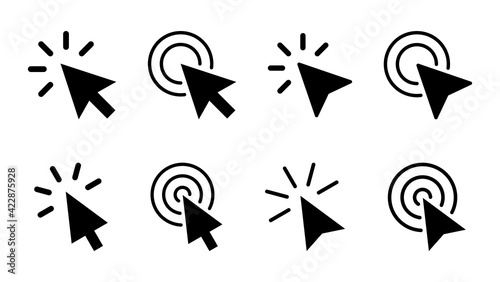 Click icon set. pointer arrow icon. cursor icon vector