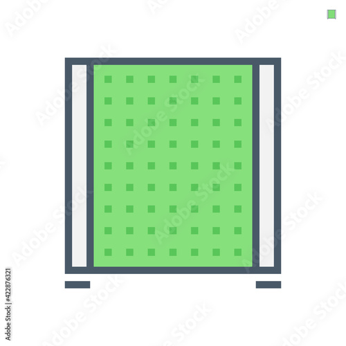 Portable partition screen vector icon for assembly as cubicle modern corporate office furniture for business. Private workspace, workplace or workstation for place desk, chair and computer. 64x64 px.