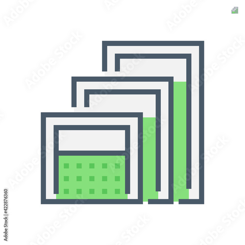 Portable partition screen vector icon for assembly as cubicle modern corporate office furniture for business. Private workspace, workplace or workstation for place desk, chair and computer. 64x64 px.