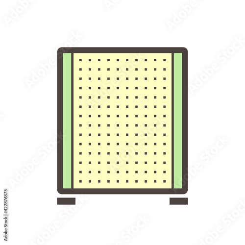 Portable partition screen vector icon. For assembly as cubicle or modern corporate office furniture for business. That private workspace, workplace or workstation for place desk, chair and computer.