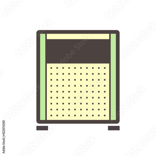 Portable partition screen vector icon. For assembly as cubicle or modern corporate office furniture for business. That private workspace, workplace or workstation for place desk, chair and computer.