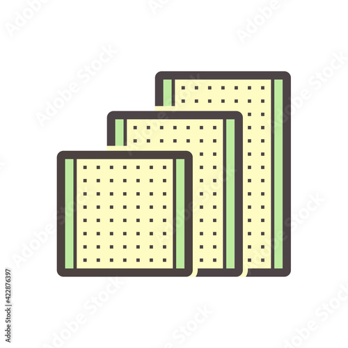 Portable partition screen vector icon. For assembly as cubicle or modern corporate office furniture for business. That private workspace, workplace or workstation for place desk, chair and computer.