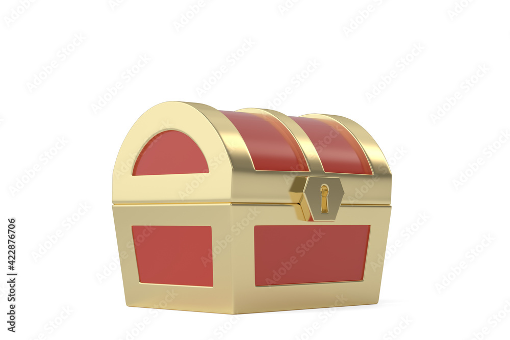 Treasure chest Isolated On White Background, 3D rendering. 3D illustration. Treasure chest Isolated On White Background, 3D rendering. 3D illustration.