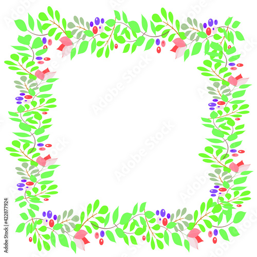 flower frame with white background- vector flower border high resolution © surya