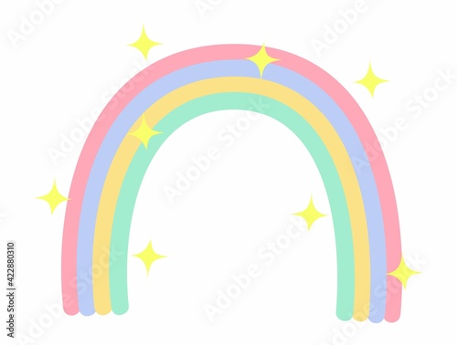 RAINBOW WITH STARS COLOR PASTEL KAWAII CUTE
