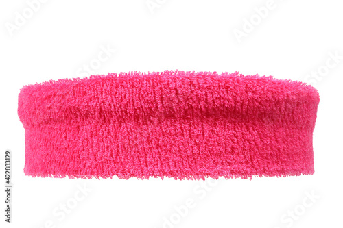 Pink training headband isolated on white