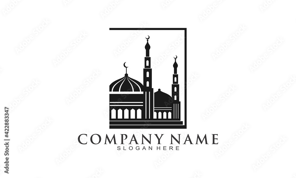 Simple mosque illustration vector logo