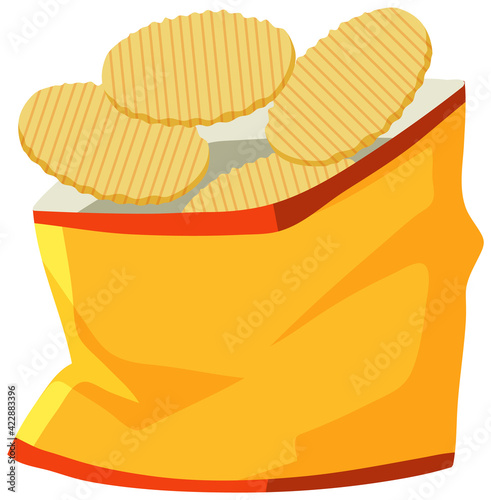 Package of potato chips opened