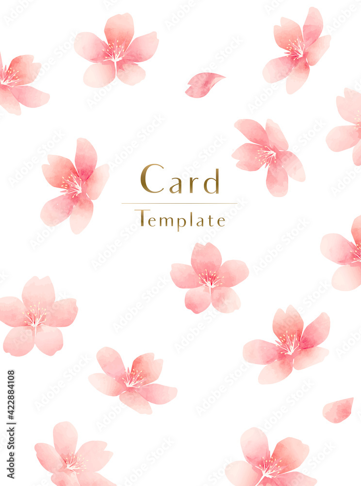 花のカード　Vector elegant flower card template 　