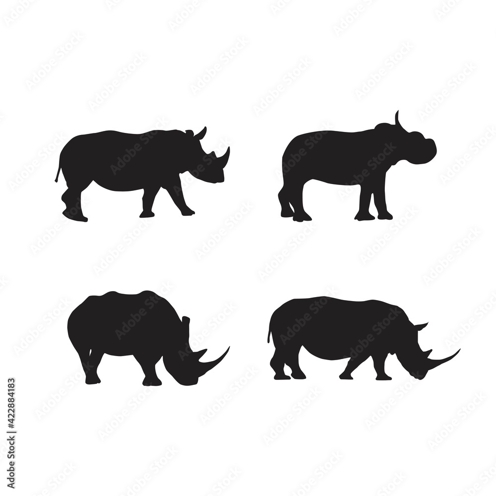 collection of rhino animal silhouettes collection of rhino animal silhouettes