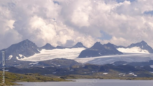 Jotunheimen, Norway Cloud Time-Lapse with Zoom (Scandinavia's highest mountain range) photo