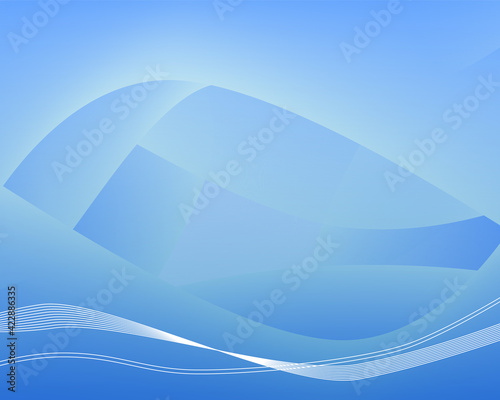 青と曲線のアブストラクト背景画像素材 - ベクター画像 - Abstract of Blue, line and wave for Background Illustration - Vector Illustration