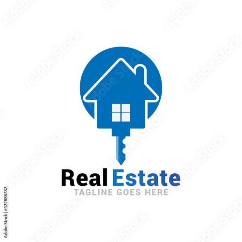 Key real estate home building logo.