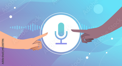 people communicating by voice messages audio chat application social media online communication