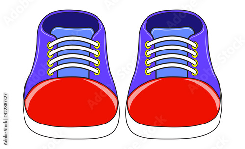 shoes vector illustration,isolated on white background.top view