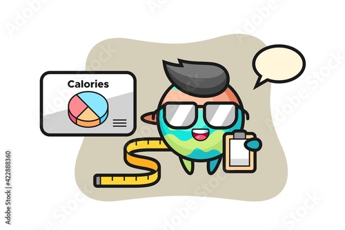 Illustration of bath bomb mascot as a dietitian