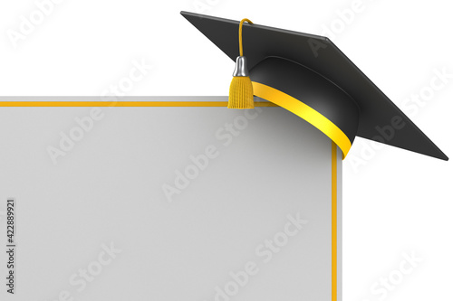 graduation cap and banner o...