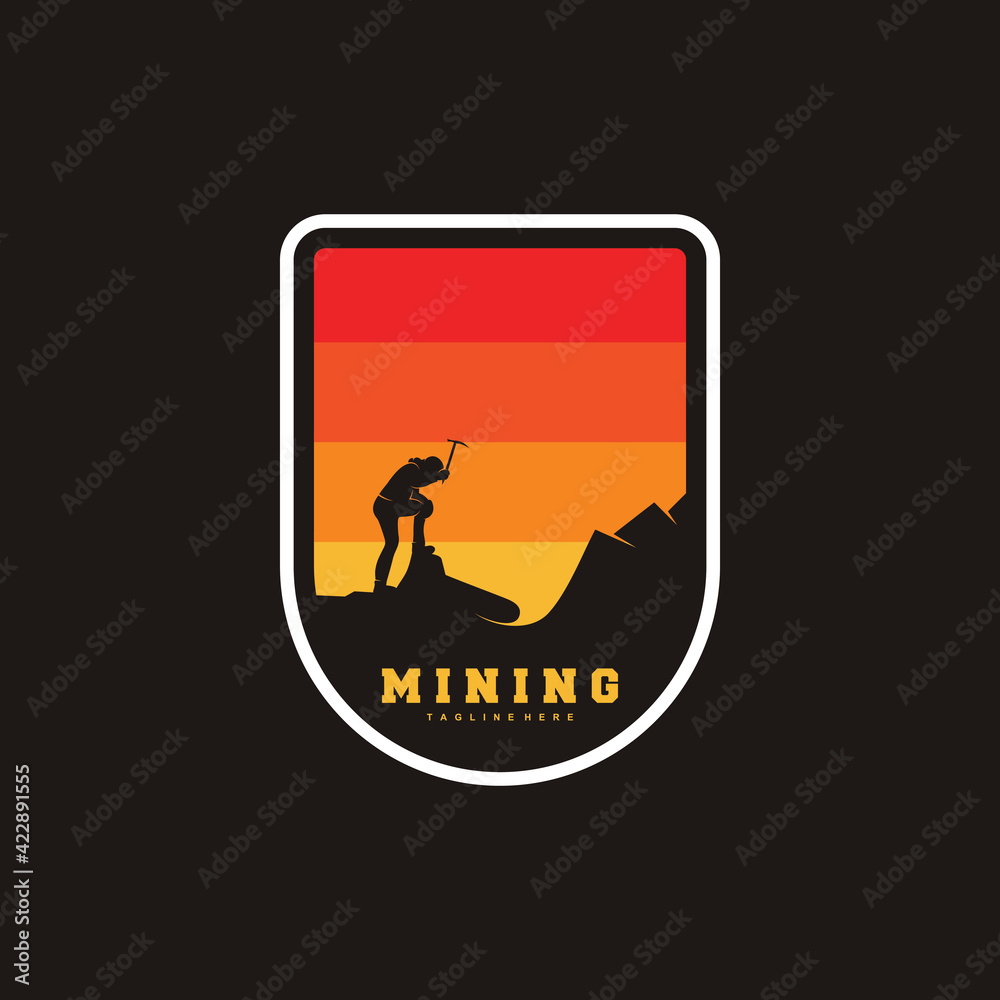 mining logo logo template design. Vector illustration