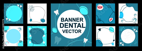 Dental retainer cover template design background. Social media. Vector illustration 