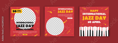 international Jazz Day. Jazz Day banner of music band in concert. Banners vector for social media ads, web ads, business messages, discount flyers and big sale banner.