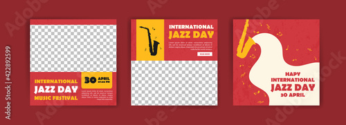 international Jazz Day. Jazz Day banner of music band in concert. Banners vector for social media ads, web ads, business messages, discount flyers and big sale banner.