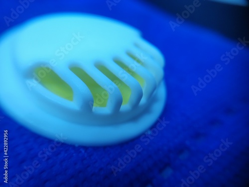 Exhalation valve mask filter with silicone photo