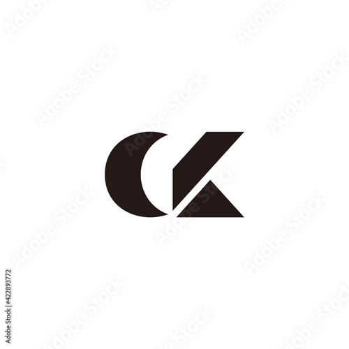 letter ck simple geometric design curve line logo vector