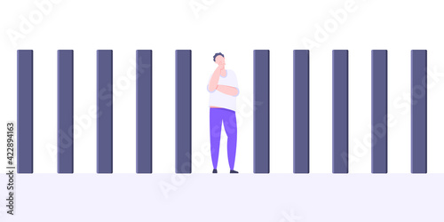 Stop domino effect business resilience metaphor vector illustration concept.