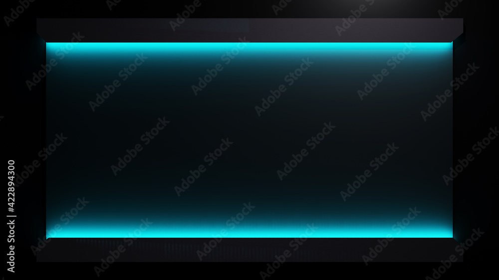 Fototapeta premium 3D rendering Abstract glittering blue neon light