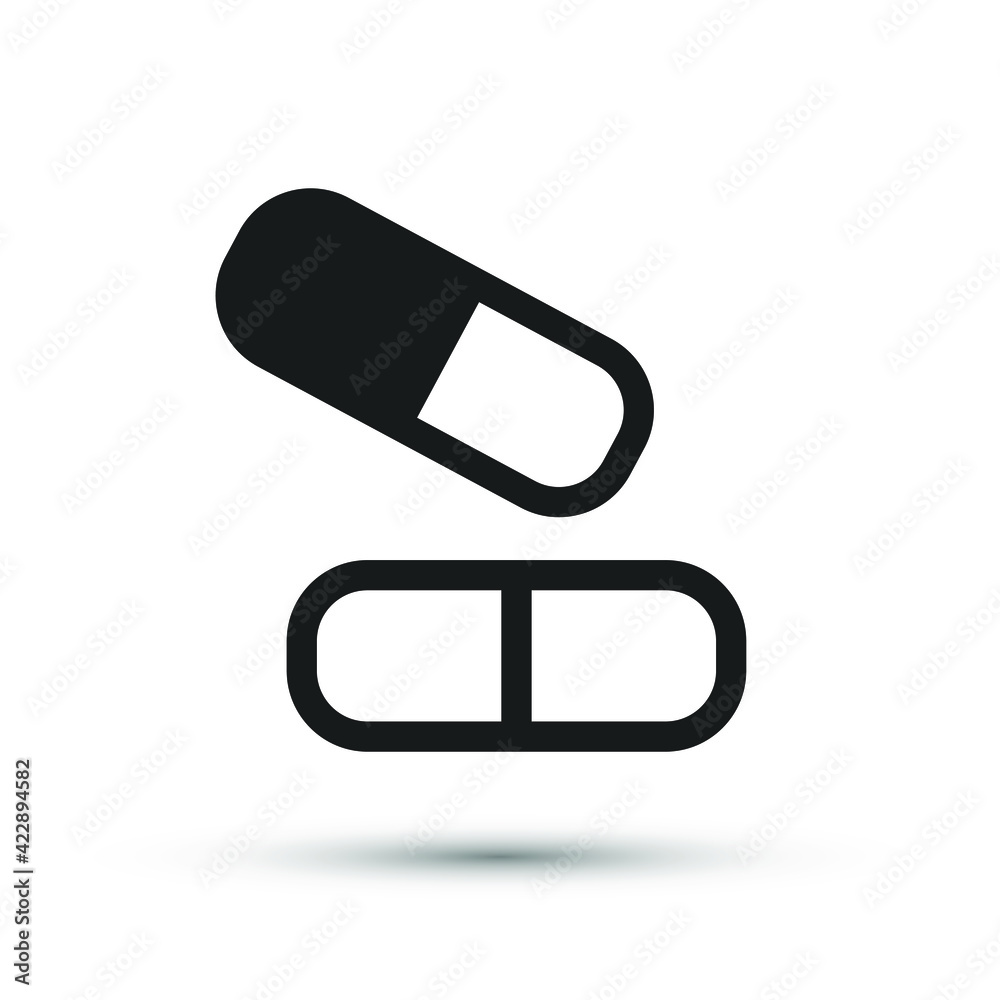 Pills and drugs icon vector medical element for trendy design. Simple pharmacy pictogram for mobile concept and web apps. Vector line medical pills icon isolated on a white background Pills and drugs icon vector medical element for trendy design. Simple pharmacy pictogram for mobile concept and web apps. Vector line medical pills icon isolated on a white background