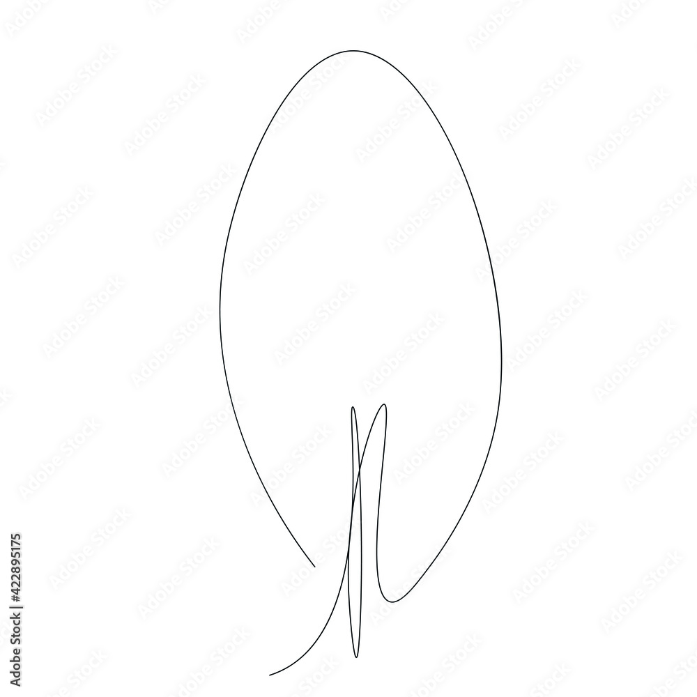 Tree one line drawing, vector illustration Tree one line drawing, vector illustration