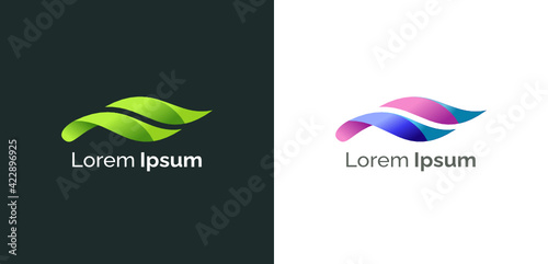 Creative letter F 3d abstract logo design
