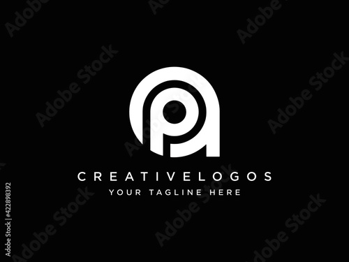 Letter AP Logo, Alphabet PA Letter Logo, Isolated AP Letter Logo Vector, Premium Logo Template, Round Circle Logo Vector