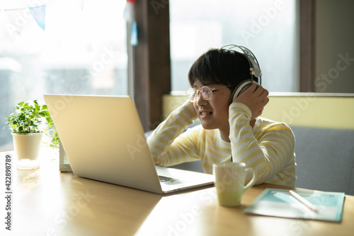 Boy Taking Online Lesson photo