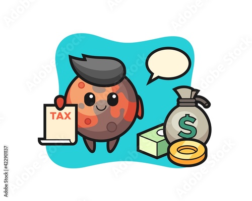 Character cartoon of mars as a accountant